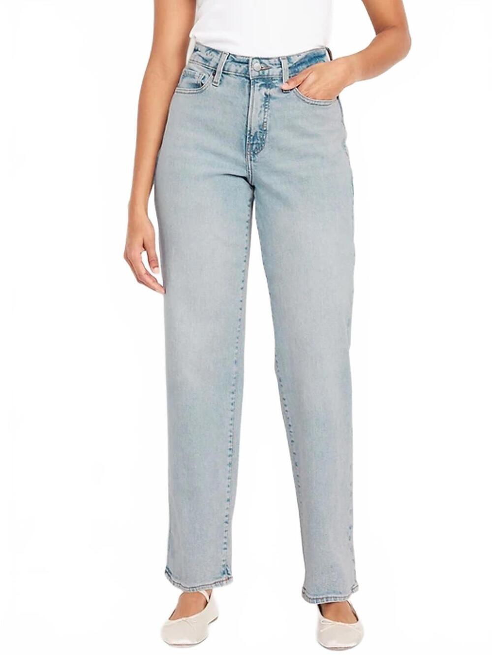 Petite Curvy High-Waisted OG Loose Jeans Old Navy Light Wash NWT 0P